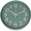Wablissia Orologio da parete silenzioso da 30,5 cm, rotondo, senza ticchettio, con grandi numeri 3D verdi e bianchi, decorazione in resina ABS, per soggiorno, camera da letto, cucina, ufficio, silenzioso da