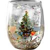 KMQRDZi Tazza di Natale, bicchieri da tè, a doppia parete, 400 ml, protezione contro scottature, per latte di Natale, regalo di Natale, vetro anti-scottatura (B)