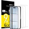 NEW'C 3 Pezzi, Vetro Temperato per iPhone Air/iPhone 17 Air (6,5 pollici), Pellicola Prottetiva Anti Graffio - Ultra resistente - Trasparente HD - Strumento di installazione facile incluso