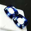 Coppia di pietre preziose sfuse 18 ct blu tanzanite naturale taglio cuscino...