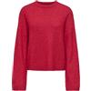 ONLY Neck Pullover Onlsimoni-Maglia Girocollo L/S Knt Noos, Rosso Vivo, M Donna