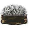 Sxhlseller Cappello Parrucca Artificiale Uomo con Fascia Mimetica, Colore Grigio, Regolazione della Taglia, Divertente Parrucca per Capelli Corti per Feste, Vacanze, Corsa, Pesca,