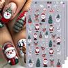 Muorruo 4 pezzi adesivi per unghie natalizi, Babbo Natale, Albero, adesivi per nail art natalizia, fiocco di neve in rilievo, omino di pan di zenzero, dolce, adesivi natalizi per unghie