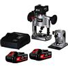 Trend Kit fresa senza spazzole T18S 18 V 8 mm (2 batterie da 4 Ah e caricatore rapido), T18S/R14K2/E