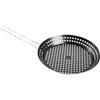 Brigros MasterCook - Cestello Tondo Forato per Barbecue in Acciaio Inox, Cestino Griglia per Verdure BBQ, Accessorio per Cottura alla Brace, Perfetto per Barbecue A Carbonella E Gas
