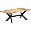 vidaXL Tavolo da pranzo 200x100x75 cm Legno di mango solido