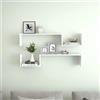QZZCED Mensole da parete, 2 pezzi, bianco, libreria, per ufficio, soggiorno, 100 x 15 x 20 cm, in legno