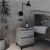ZQQLVOO Comodino con gambe in metallo, 2 pezzi, grigio sonoma, 40 x 35 x 50 cm, con due cassetti per riporre oggetti, tavolini robusti per camera da letto, comodini moderni, leggeri