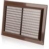 ABOUT VENT 250x170mm Griglia Ventilazione in Plastica ABS Marrone con Zanzariera - Griglie Aerazione Rettangolari