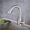 Beelee Rotazione a 360° Rubinetto da cucina professionale con doppia funzione, Monocomando Lavabo Rubinetto con Doccetta Estraibile, nichel spazzolato, BLSS1749N