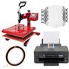 MONSTERSHOP Kit per Sublimazione Pressa a Caldo - Stampante a Cartucce & 10 Mascherine