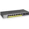NETGEAR Switch Ethernet PoE Smart 8 porte (GS110TP), Switch PoE Gigabit con 8 porte PoE+ a 55 W, 2 SFP da 1G, gestione Insight cloud opzionale, montaggio desktop