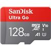 SanDisk 128GB Ultra Go scheda microSDXC + adattatore SD (per smartphones e Tablet Android, UHS-I, fino a 150 MB/s, Full HD Video, V10, con prestazioni app A1, Class 10, U1) per Amazon