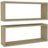 vidaXL Mensole Parete a Cubo 2pz Rovere Sonoma 60x15x23 cm Multistrato