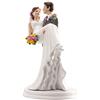 dekora - Sposini per Torta Matrimonio "Sposi con Sposa in Braccio" - 20 cm di altezza - Cake topper Matrimonio in Resina - Statuine Sposi per torta Nuziale - Base adatta al contatto alimentare