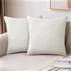 AUAUY Copricuscini Divano in Velluto a Coste, 40x40cm Federe Cuscini Divano, Copricuscini Decorativi Morbidi Quadrati con Cerniera, per la Decorazione Domestica, Soggiorno, Camera, da Letto - Beige