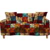 Surwin Copridivano Elasticizzato 1 2 3 4 Posti, Moda 3D Boemia Stampa Elastico Universale Copridivani per Divano Antiscivolo Sofa Protettore (Plaid,2 posti - 145-185cm)