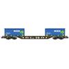 Rivarossi FS 4 ASSI CONTAINER WAGON "NIZZI" EP.V-VI 1:87 Rivarossi Treni -I- Modellino Nuo