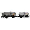 Rivarossi FS 2-UNIT PACK 2-AXLES TANK WAGONS BIG TANK SILVER SHELL EP.III 1:87 Rivarossi T