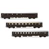 Rivarossi FS 3 CARROZZE LIVREA CASTANO 1 BAGAGLIAO DZ 83000,1 DI 1a CLASSE AZ 13010 E 1 DI