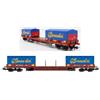 Rivarossi FS 4-AXLE FLAT WAGON WITH 2x20 CONTAINERS GRUPPO BERNARDINI EP.VI 1:87 Rivarossi