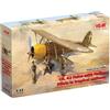 ICM CR.42 FALCO WITH ITALIAN PILOTS IN TROPICAL UNIFORM KIT 1:32 Icm Kit Figure Mili