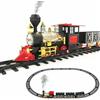 TrAdE Shop Traesio PISTA TRENINO GIOCATTOLO BAMBINI TRENO LOCOMOTIVA CON FUMO LUCE SUONI E 3 VAGONI