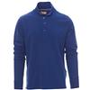 PAYPER Florence Polo da Uomo a Manica Lunga 100% Cotone Colletto Polsino a Costine Spacchetti Laterali Rinforzo Sagomato retrocollo Blu Royal (XXL)