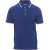 PAYPER Skipper Polo da Uomo Manica Corta 100% Cotone Colletto Manica a Costine Spacchetti Laterali Rinforzo Sagomato Retro Collo Taglie Forti Blu Royal/Bianco (4XL)