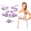 Genérico Cintura Di Fascia Per Ragazze Di Fiori - Elegante Cintura Di Perlato, Accessorio Di Nastro Di Maternità Regolabile | Copricapo Decorativo Adatto Per Celebrazioni, , Shower, Fo, Viola