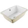 VEVOR Lavandino Sottopiano Lavabo per Bagno 400 x 305 mm, Lavello Rettangolare in Ceramica con Foro di Troppopieno, Lavabo da Bagno Sotto Banco di Lavoro Moderno, Foro Scarico 45 mm, Bianco