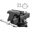 VEVOR VEOVR Morsa da Banco in Ghisa Largezza Ganasce 100 mm Foratura Taglio Tubi, Morsa da Tavolo Base Girevole a 360° Profondità Gola 57 mm Apertura Ganasce 120 mm, Base in Ghisa, Riparazione, Garage