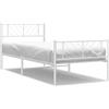 vidaXL Struttura letto con testiera e pediera in metallo bianco 100x200 cm