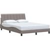 vidaXL Struttura letto senza materasso "Hanko" Taupe 120x200 cm tessuto