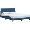 vidaXL Struttura letto senza materasso "Hanko" Blu 120x200 cm tessuto