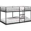 vidaXL Letto a castello senza materasso nero 107x203 cm acciaio