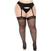 LEG AVENUE Calze Sexy Backseam Plus Size Nero