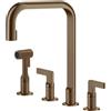 Gessi 58703 708 Miscelatore lavello doppio comando e doccetta separati INCISO Copper brushed