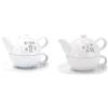 AD TREND TEIERA+TAZZA 73889 Bianca Porcellana Teiera di Porcellana