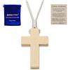 SANCTRA Collana con croce in legno per uomo e donna, realizzata a mano e benedetta in Terra Santa, ciondolo di fede cristiana con custodia regalo e certificato di autenticità.