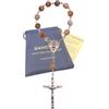 SANCTRA Rosario per auto, realizzato a mano e benedetto in Terra Santa, San Benedetto, 11 perle di preghiera, ematite, croce cattolica (crocifisso), un decennio, sacchetto regalo e certificato, per
