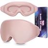 Dec.Metu Mascherina per dormire 3D per dormire, 100% blocco della luce, copertura per gli occhi con cinturino regolabile, benda notturna per donne, in memory foam, rosa
