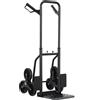 DURHAND Carrello per scale pieghevole 120 kg 6 ruote, carrello per traslochi in acciaio con corde telescopiche, 44x38x106,5cm, nero | Aosom Italy