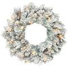 HOMCOM Ghirlanda Natalizia da 60 cm con Rami Innevati, 35 Luci LED con Timer e Pigne Decorative | Aosom Italy