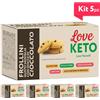 Love Keto Frollini Gusto Vaniglia Con Gocce di Cioccolato 3 Confezioni Da 30 Grammi Kit 5 Pezzi