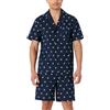 Amazon Essentials Uomo Set Pigiama Corto con Collo a Risvolto in Popeline di Cotone Elasticizzato