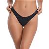 RELLECIGA Women's Black Super Cheeky Brazilian Cut Bikini Bottom Size Large
