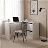 Dmora - Scrivania Milwaukee, Scrittoio multifunzione modulare con scaffale, Tavolo da studio o ufficio multiposizione con montaggio ad angolo, 152x49h74 cm, Bianco