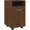 vidaXL Mobiletto con Ruote Rovere Marrone 33x38x60cm Legno Multistrato