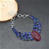 "Fatto a mano" Collana gioielli in argento sterling 925 zaffiro birmano rubino rosso...